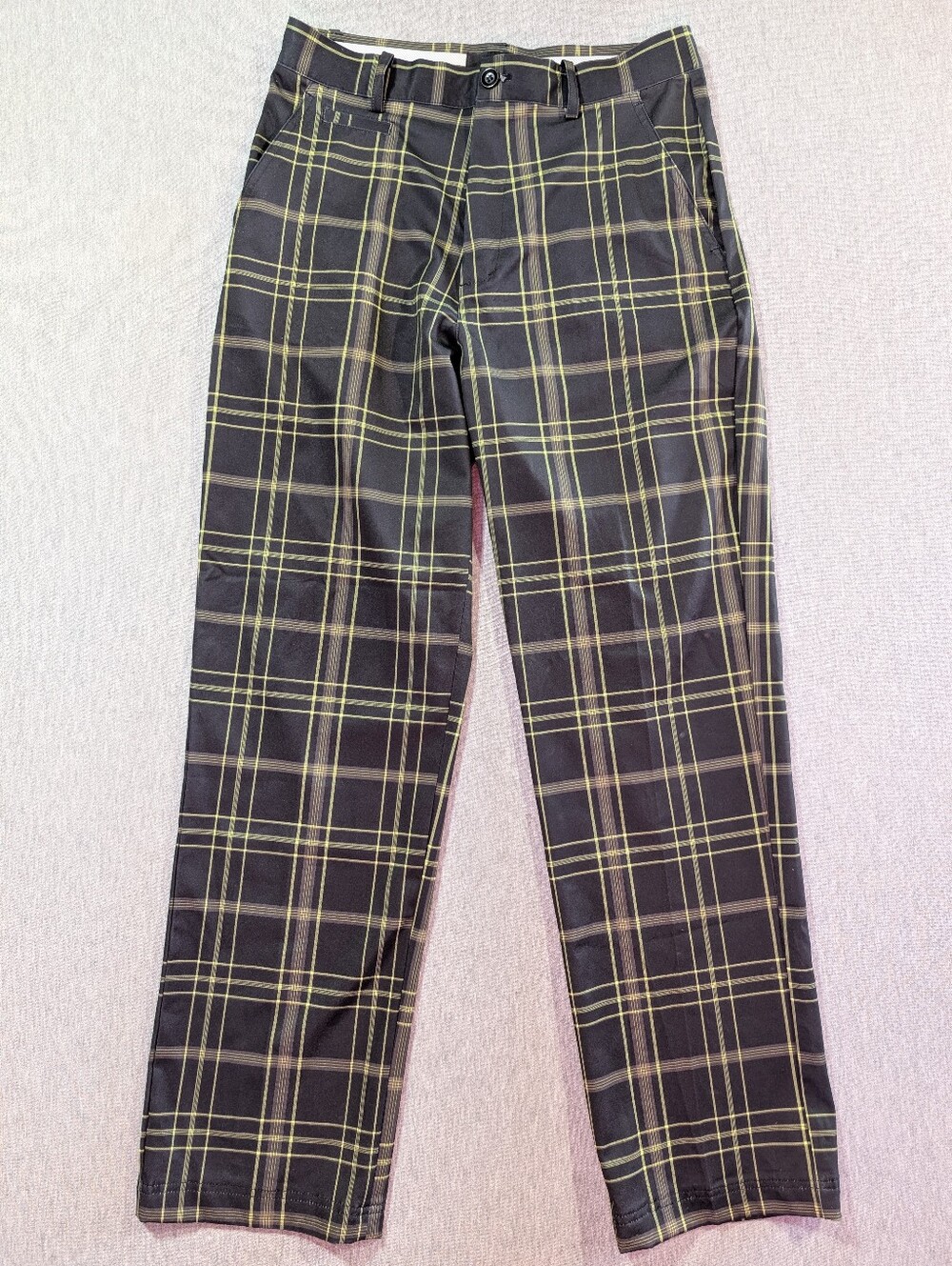 Gordon Cooper Golf Plaid Pants Men's 32/32 Black Green